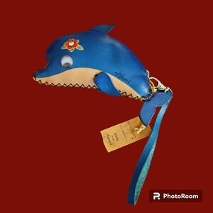 3/$30 Aloha from Hawaii Leather Mermaidcore Dolphin Wristlet